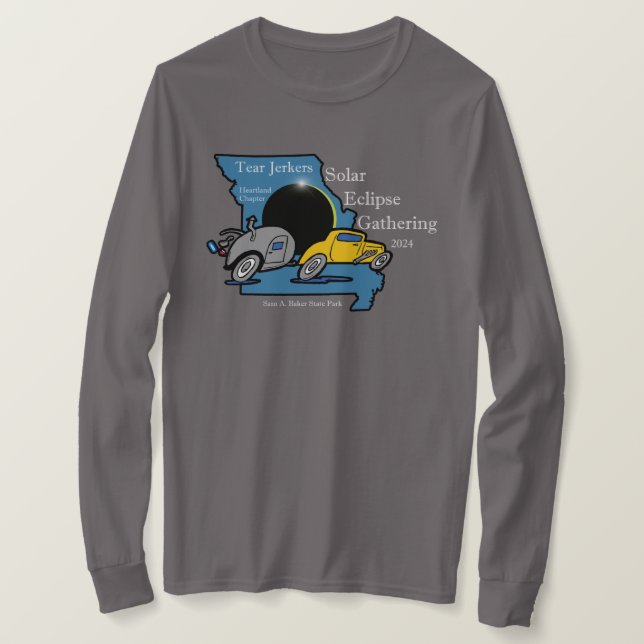 Camiseta de Longa Folha das Mulheres para Eclipse (Frente do Design)