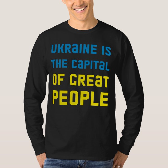 Camiseta de Longa Folha Ucrânia é a capital (Frente)