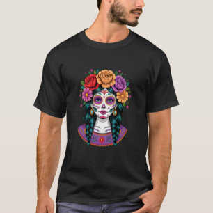 Camiseta De Los Muertos La Catrina Dia das Mulheres Mortas