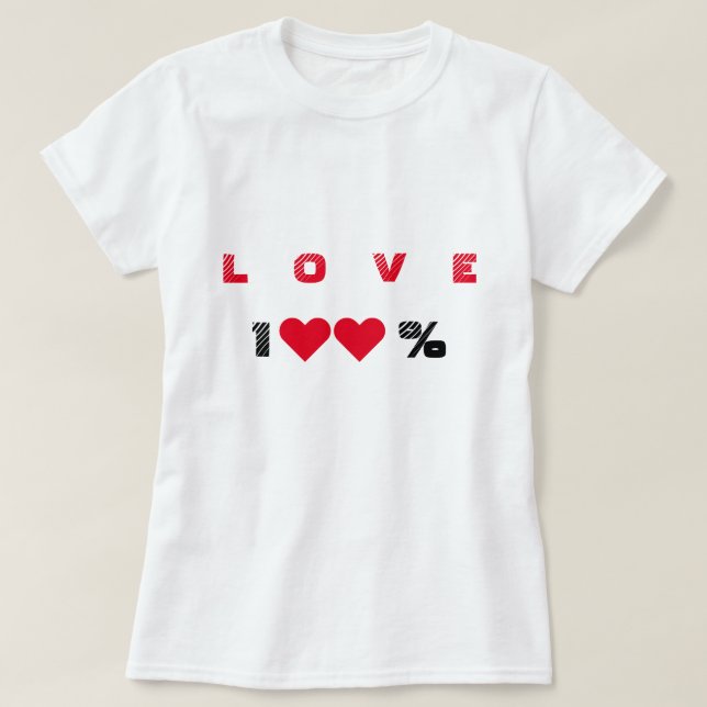 Camiseta de LOVE Romântico (Frente do Design)