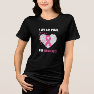 Camiseta de Luta Contra o Câncer de Mama com Laço