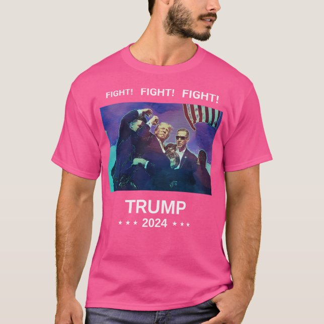 Camiseta De Luta Contra O Trump (Texto Branco) (Frente)