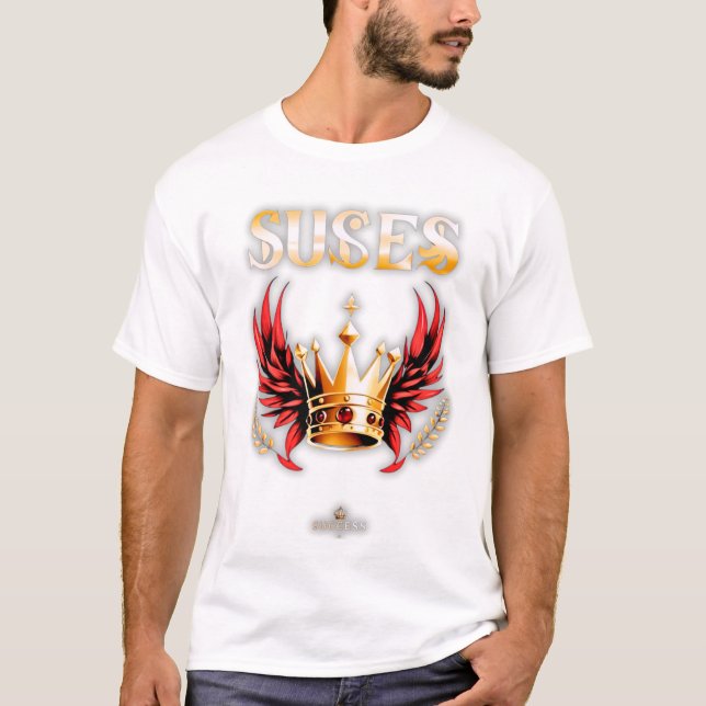 Camiseta de Luxo Success Mode Crown – Vermelho Pre (Frente)