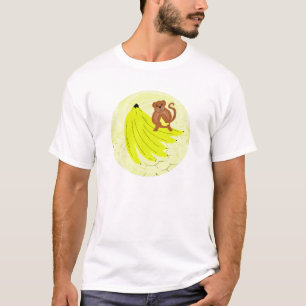Camiseta de macacos e bananas