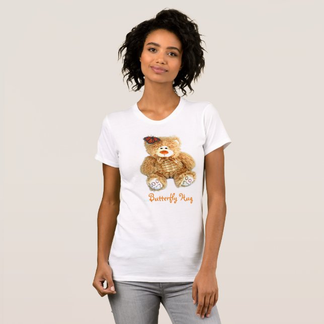Camiseta de Mãe com Urso de Teddy e Abraço de Borb (Frente Completa)