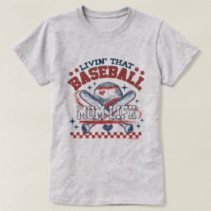 Camiseta de Mãe de Dia de Jogo de Beisebol - Camis