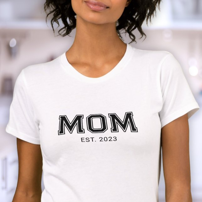 Camiseta de Mãe Estabelecida Tipografia Preta (Criador carregado)