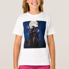 Camiseta de Mágica Bruxa de Halloween Lua
