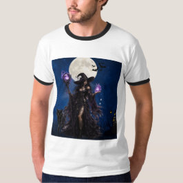 Camiseta de Mágica Bruxa de Halloween Lua