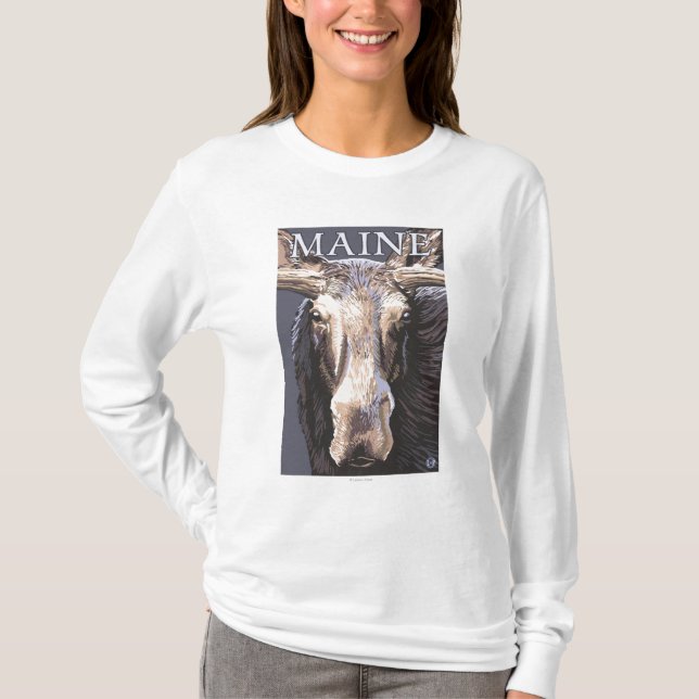 Camiseta De MaineMoose fim acima (Frente)