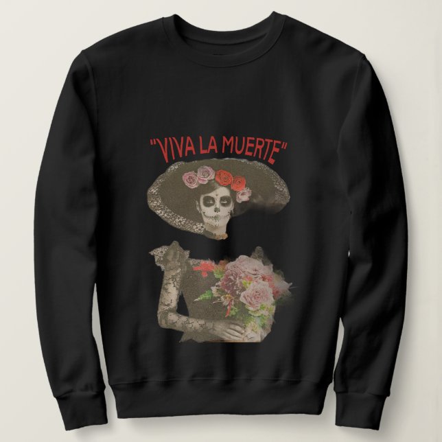 Camiseta de malha Viva la Muerte Gótica (Frente do Design)