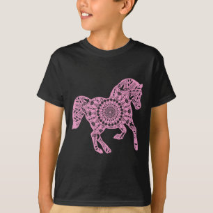 Camiseta De Mandala, De Cavalo Rosa, Para Cavalos