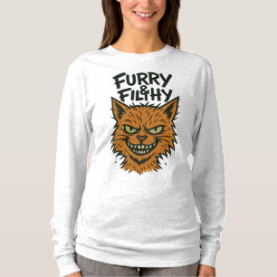 Camiseta de manga comprida e suja