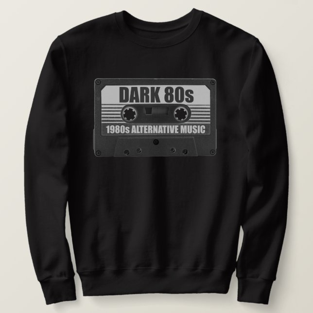 Camiseta de Manga Comprida Fita Cassete DARK 80s (Frente do Design)
