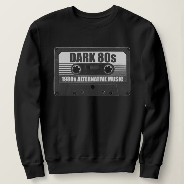 Camiseta de Manga Comprida Fita Cassete DARK 80s (Frente do Design)