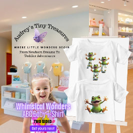 Camiseta de Manga Curta ABC Bebê Whimsical Wonders