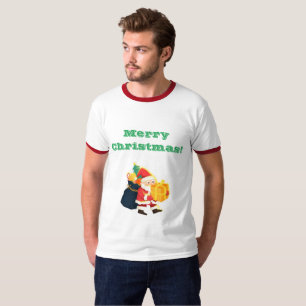 Camiseta de Manga Curta Masculina Branca/Vermelha
