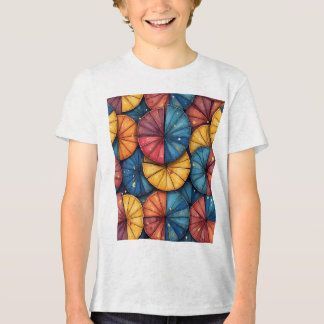 Camiseta de manga curta para crianças de padrão la