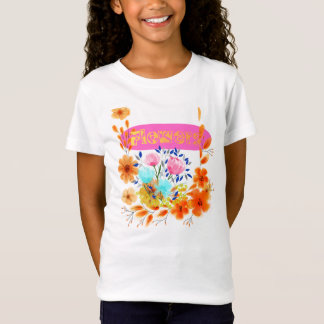 Camiseta de manga curta para menina bebê com desig