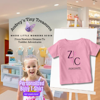 Camiseta de Manga Curta Personalizada para Bebê