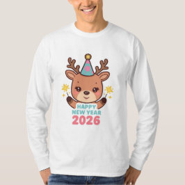 camiseta de manga longa ano novo feliz 2026