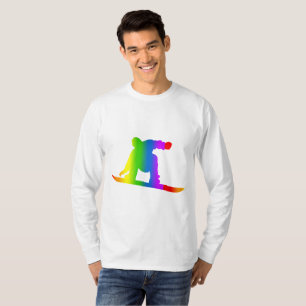 Camiseta de Manga Longa Arco-íris Colorido de Snow