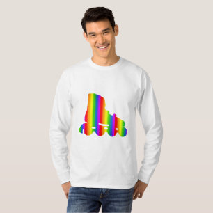 Camiseta de manga longa arco-íris de skate inline