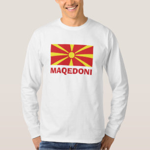 Camiseta de Manga Longa Bandeira da Macedônia Maqe