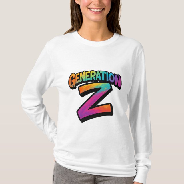 Camiseta de manga longa básica para mulheres (Frente)