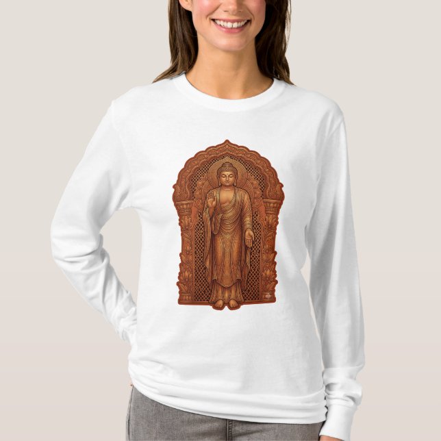 Camiseta de Manga Longa Buda Pacífico | Minimalist (Frente)