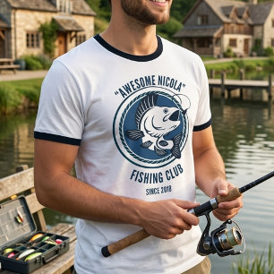 Camiseta de Manga Longa Clube de Pesca Ano de Fund