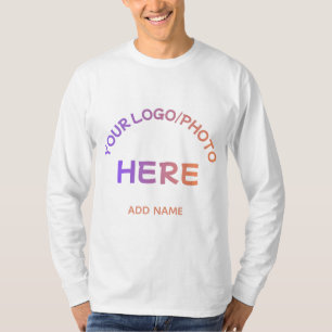 Camiseta de manga longa com logotipo e nome corpor