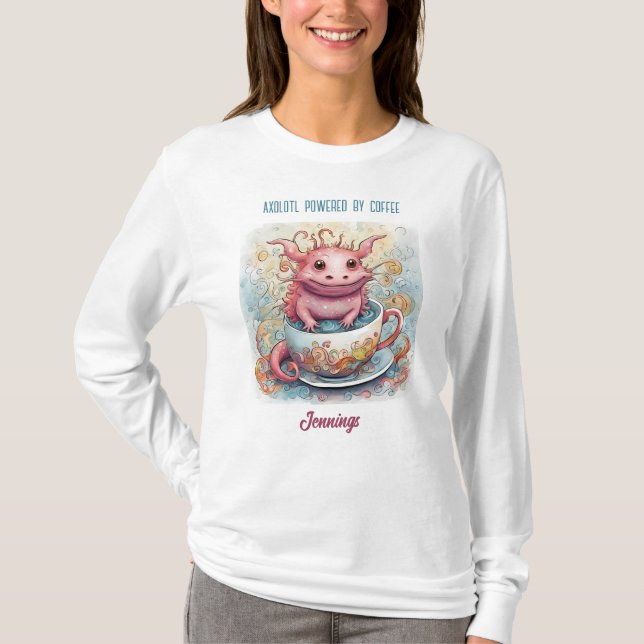 Camiseta de manga longa Cute Axolotl de presente (Frente)
