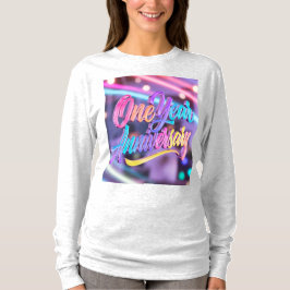 Camiseta de Manga Longa de Aniversário de Um Ano