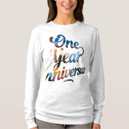 Camiseta de Manga Longa de Aniversário de Um Ano