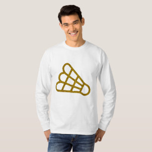 Camiseta de manga longa de badminton dourada