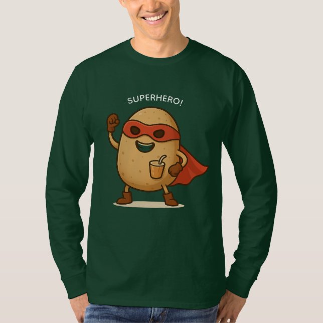 Camiseta de Manga Longa de Desenho Animado de Supe (Frente)