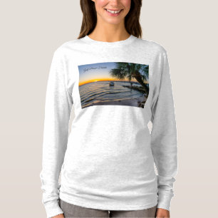 Camiseta de manga longa do pôr do sol da Gulf Bree