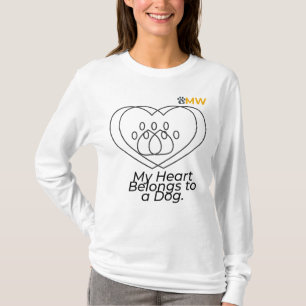 Camiseta de Manga Longa Dog Mom Heart – Presente p