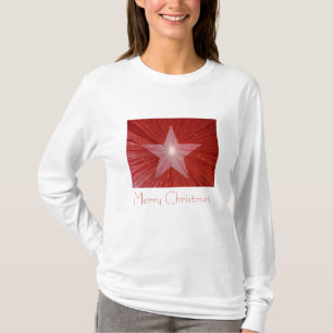Camiseta de manga longa "Feliz Natal" da Estrela V
