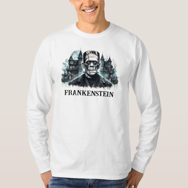 Camiseta de Manga Longa Frankenstein (Frente)