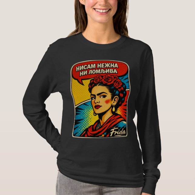 Camiseta de manga longa Frida para Mulher (Frente)