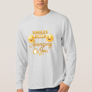 Camiseta de Manga Longa Gold Smile Script