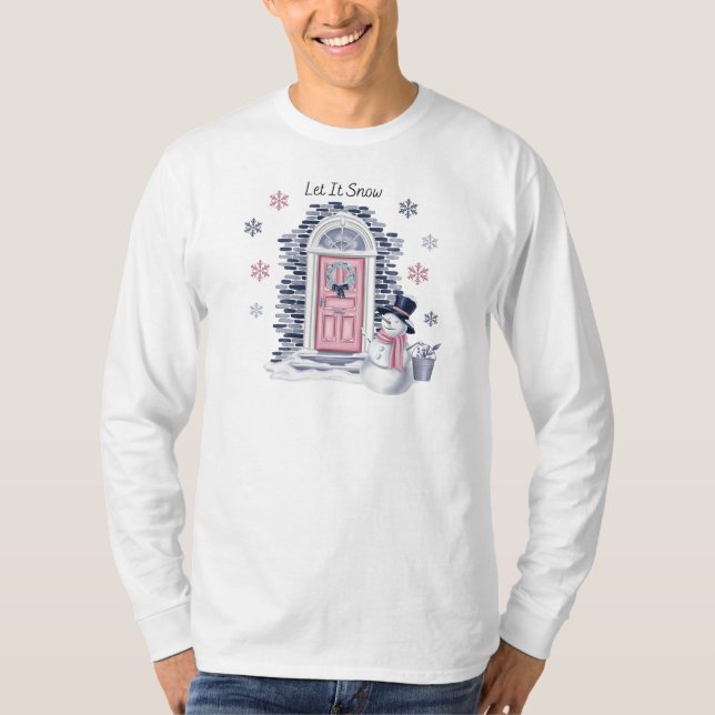 Camiseta de Manga Longa Let It Snow (Frente)