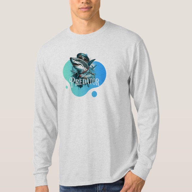 Camiseta de Manga Longa O Predador Alado Colorido (Frente)