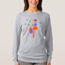 Camiseta de manga longa para mulheres Livres para 