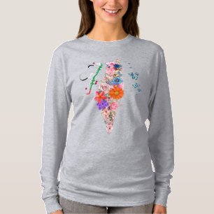 Camiseta de manga longa para mulheres Livres para