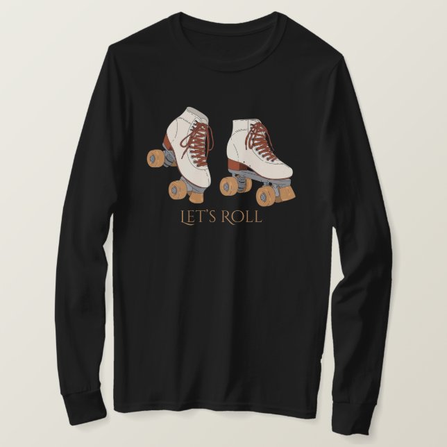 Camiseta de Manga Longa Patins de Roda (Frente do Design)