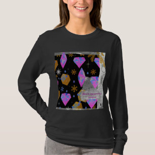 Camiseta de Manga Longa Pink Diamonds & Golden Sta