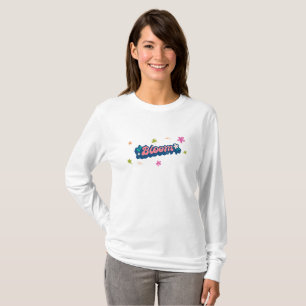 Camiseta de manga longa tipografia Purple Beige Bl